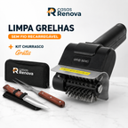 Limpa Grelhas Sem Fio Recarregável Com Escova + Kit Churrasco